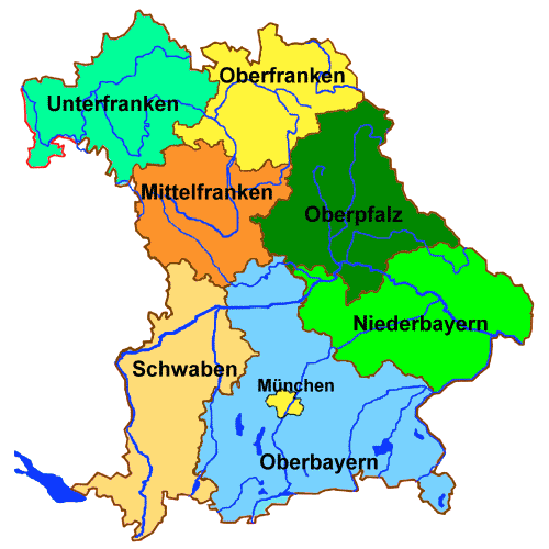 Deutschlandkarte blog: Bayern Karte Region Bild