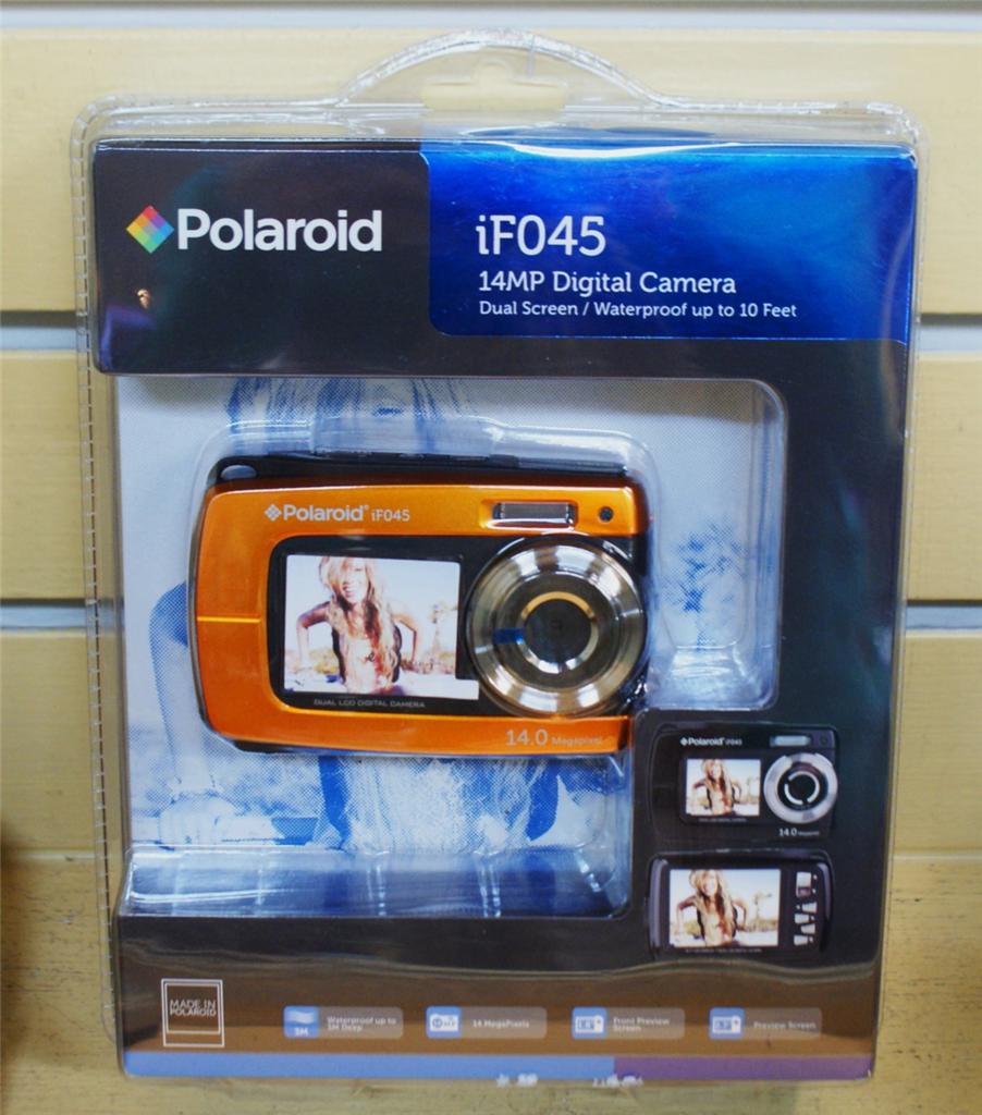 POLAROID iF045 14MP DIGITAL CAMERA DUAL SCREEN WATERPROOF Gold