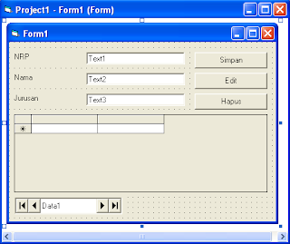 Membuat Program Sederhana Simpan, Edit, Hapus pada Visual Basic 6.0