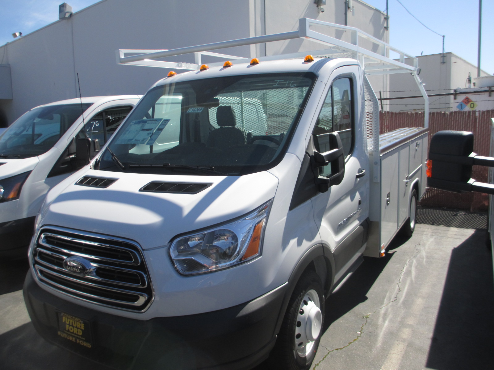 DRW Ford Transit CabChassis with Harbor Service Body and Rack Plenty