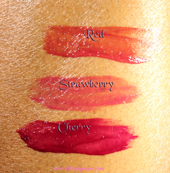 Sephora Lip Stains in Strawberry, Cherry & Red