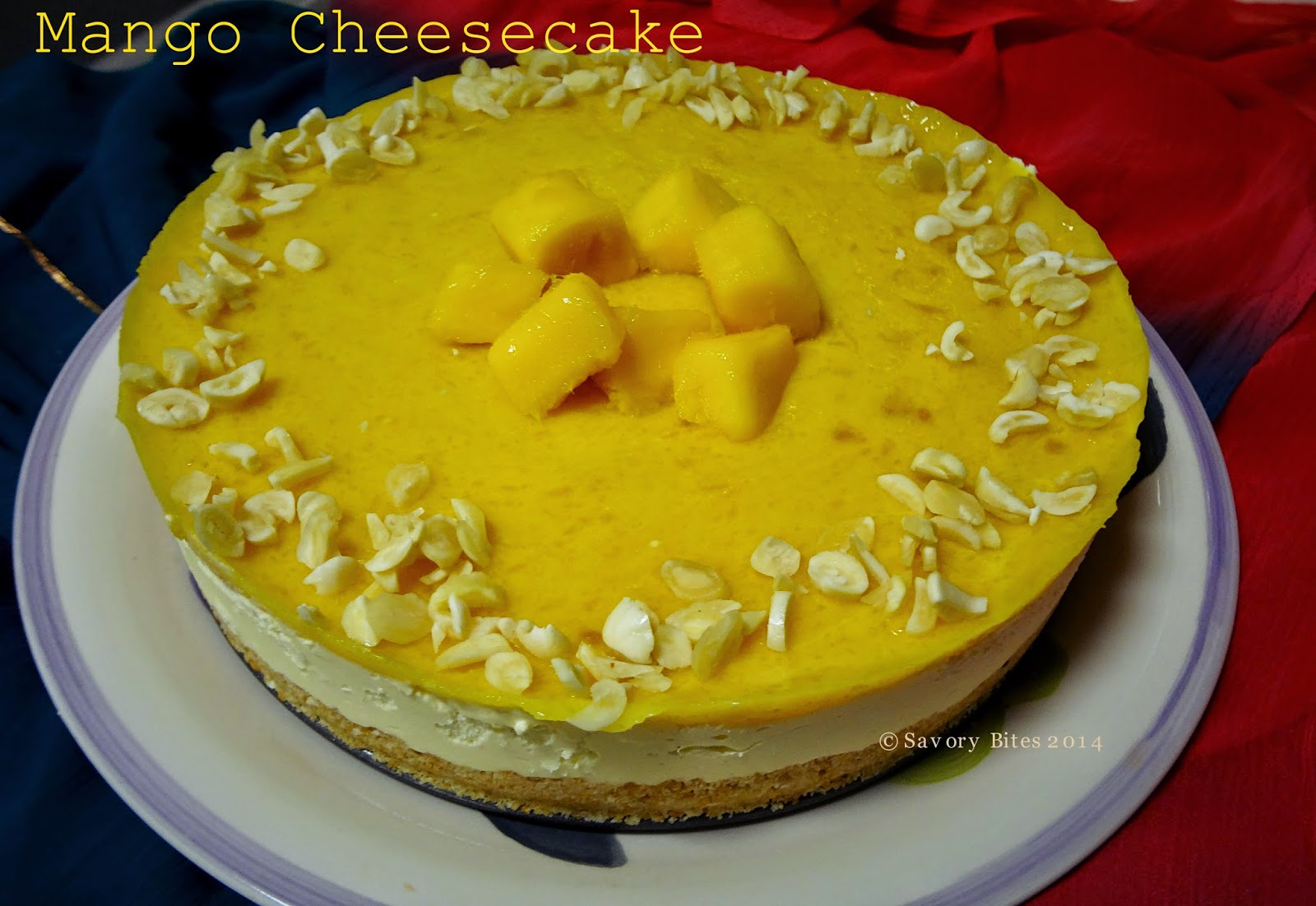 No Bake, Eggless, Mango CheeseCake