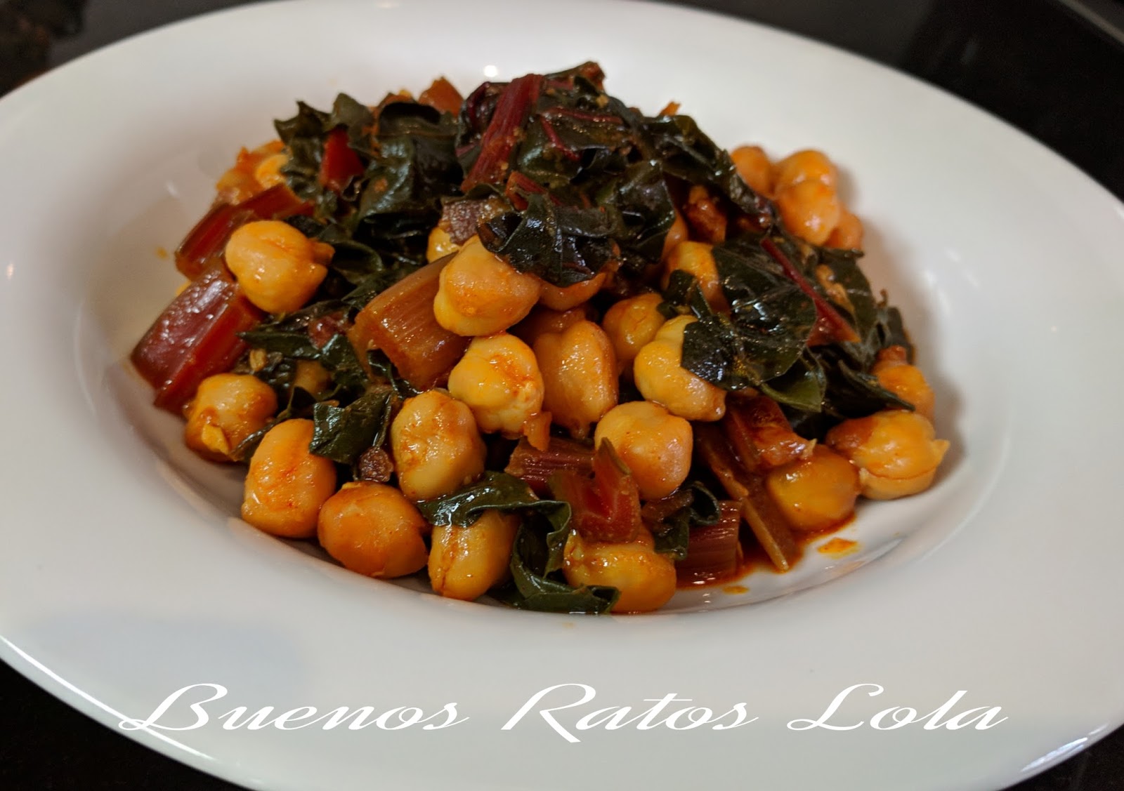 Garbanzos con acelgas rojas en fussioncook FC7 smart. Indicaciones para