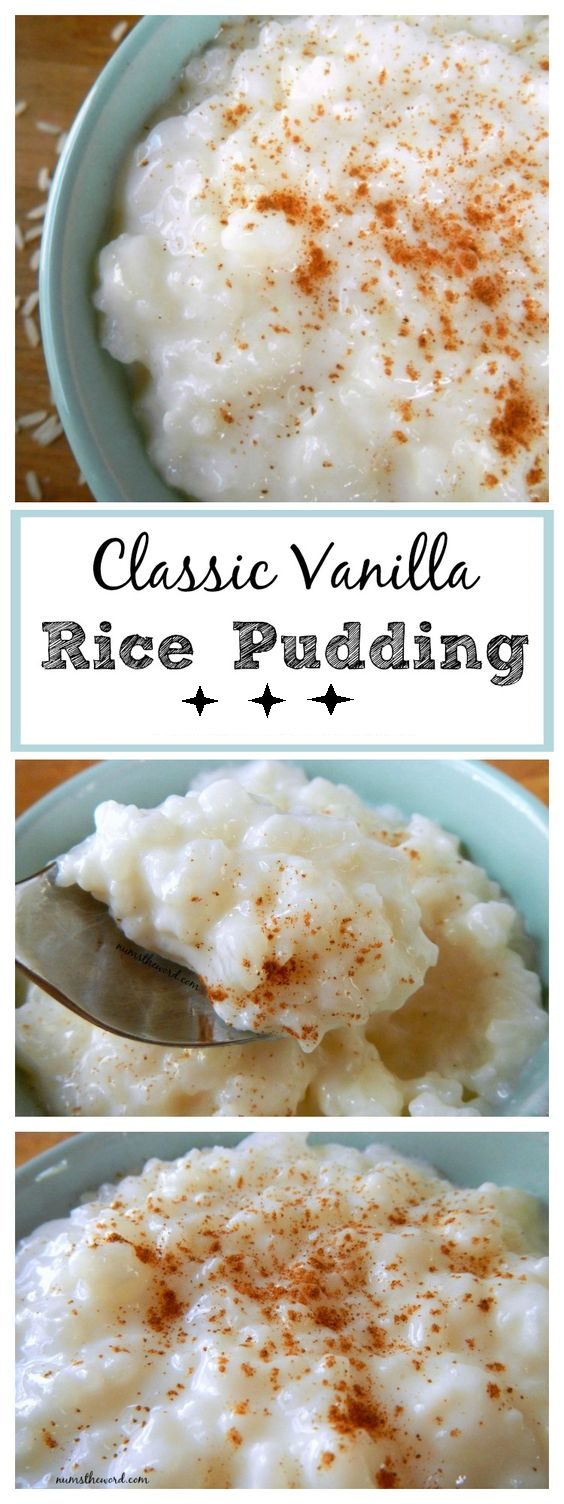 Classic Vanilla Rice Pudding mom's cooking