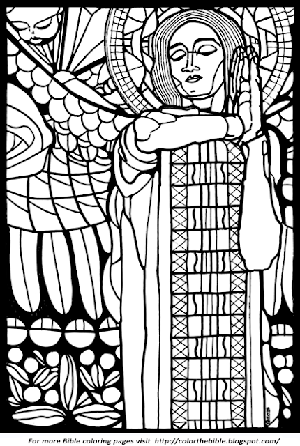 Angel In A Stained Glass Window | Color The Bible