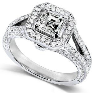 asscher cut diamond engagement rings