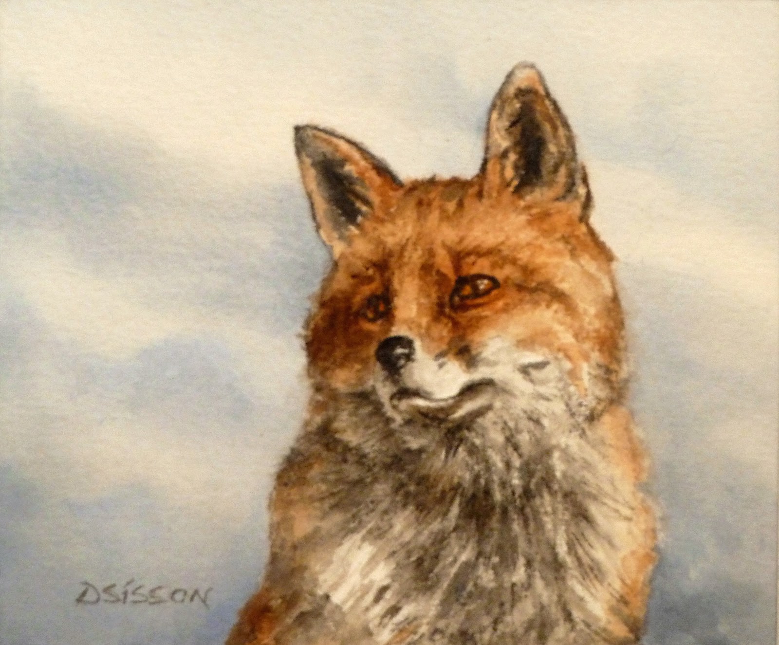 Daily Painting Projects: Red Fox Watercolor Painting Animal Art Fox