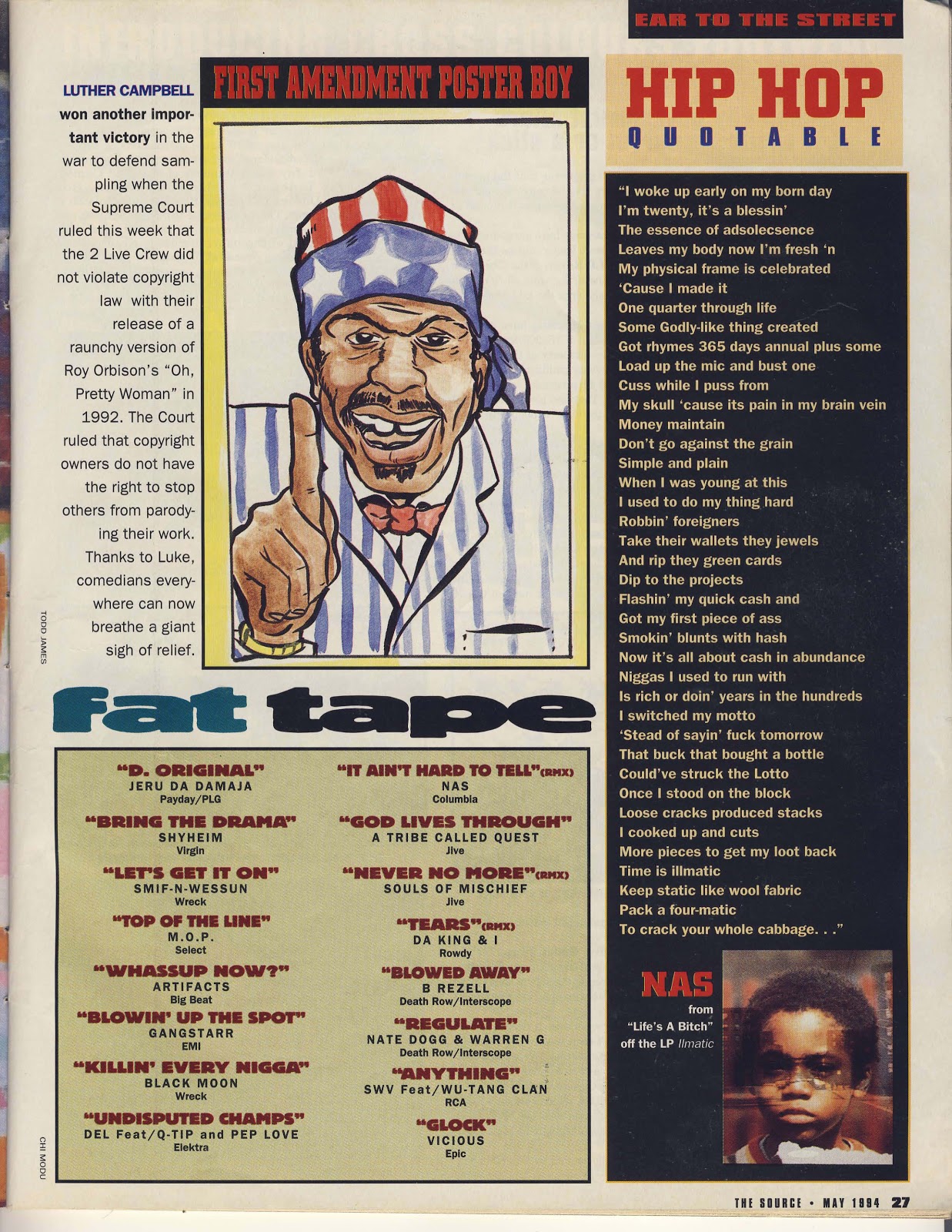 THIMK: The Source May 1994 issue (and Fat Tape) featuring Queen Latifah ...