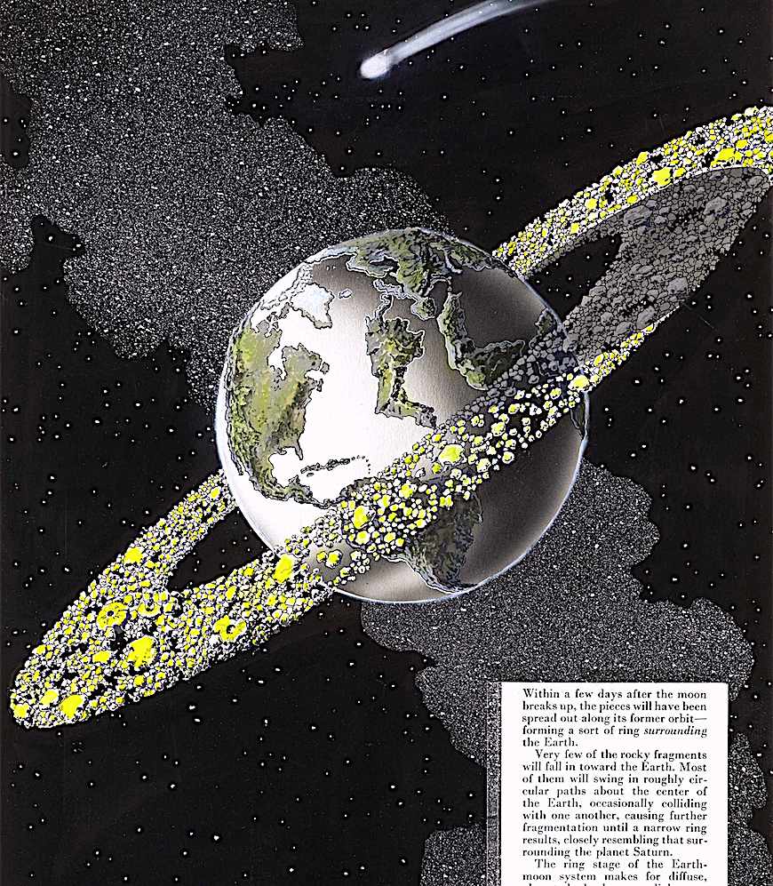 Frank R. Paul a Frank R. Paul illustration of a shattered moon ringing the Earth