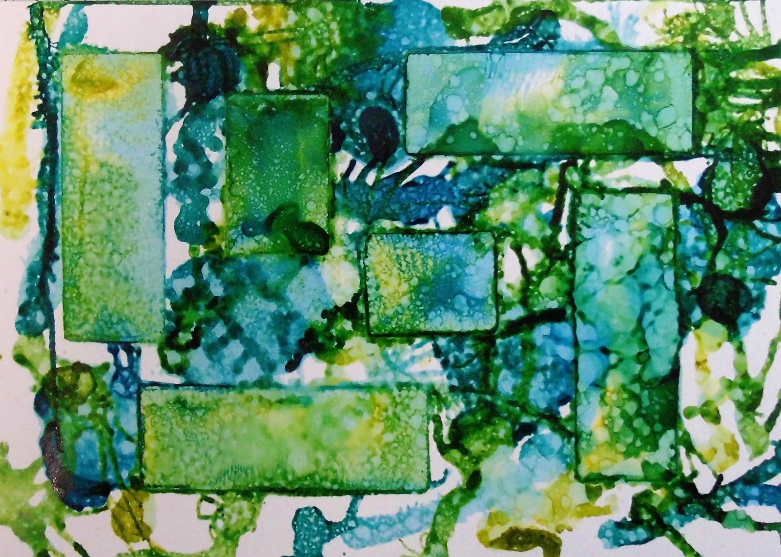 Sarah's Craft Shed Alcohol Ink Experiment on Microscope Slides and