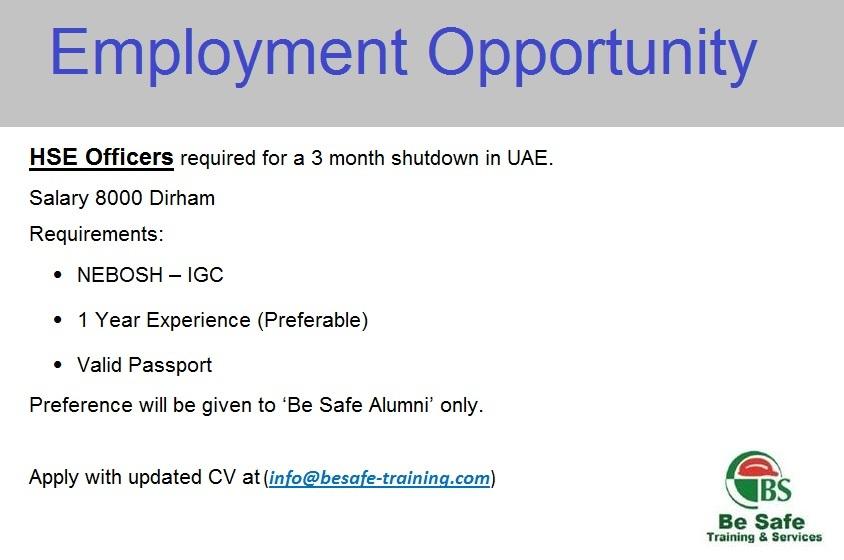 HSE Safety Officer/NEBOSH Jobs in UAE/Gulf Gulf Job Hunt (UAE, Saudi