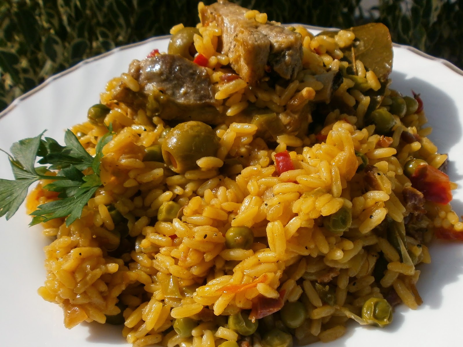 Luzmary y sus recetas caseras ARROZ CON COSTILLAS DE CERDO Y JAMÓN