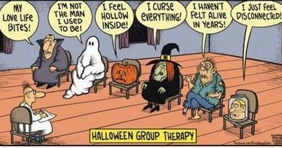 Mystery Fanfare: Cartoon of the Day: Halloween Group Therapy