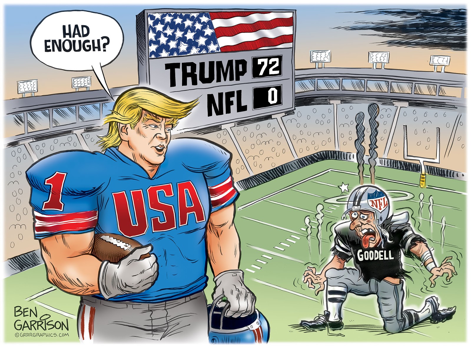Presumptuous Politics NFL Kneeling Cartoons