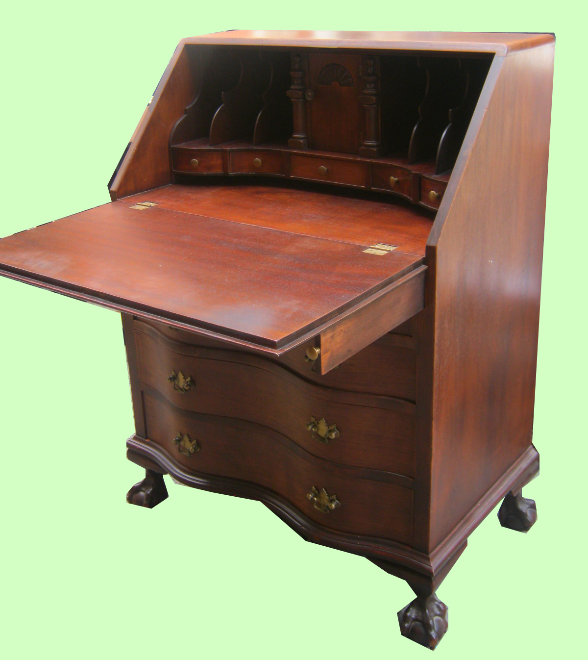 Uhuru Furniture & Collectibles Solid Mahogany Clawfoot Secretary Desk SOLD