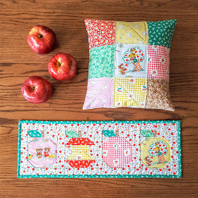 Apple Farm Table Runner and Patchwork Pillow by Heidi Staples of Fabric Mutt
