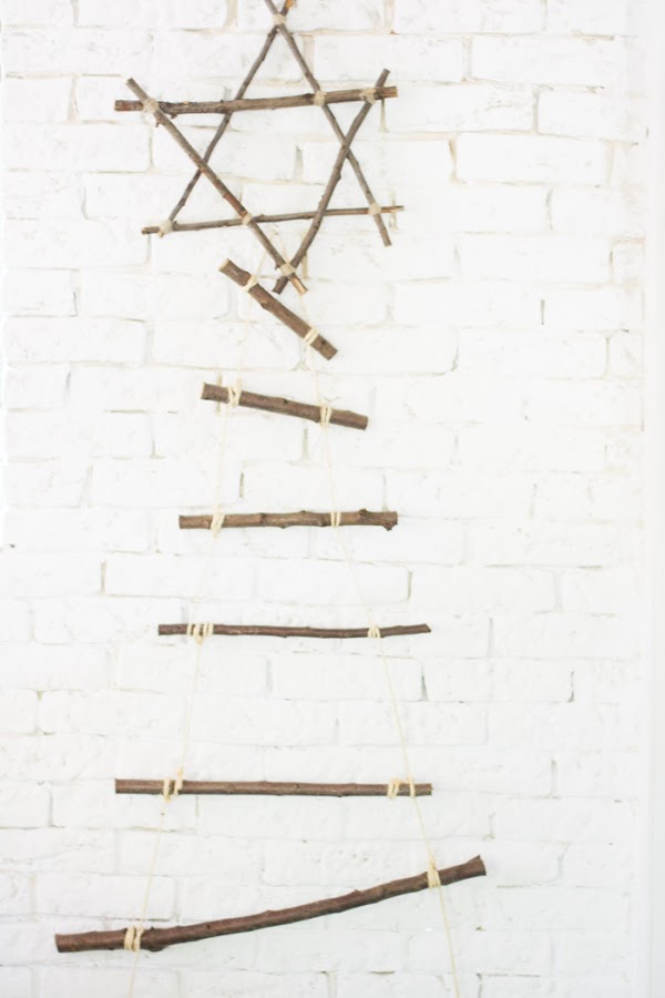 Árbol y estrella de Navidad con palos diy