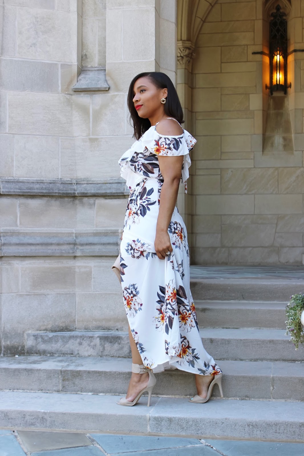 What To Wear To A Summer Wedding, Amiclubwear, floral dress, summer outfits, wedding guest outfit ideas, open back dress, summer dress, Amiclubwear dresses, open leg dress, flowy dress, dressed up outfit ideas, wedding guest attire