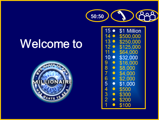 Who Wants To Be A Millionaire Game Who Wants To Be A Millionaire Game