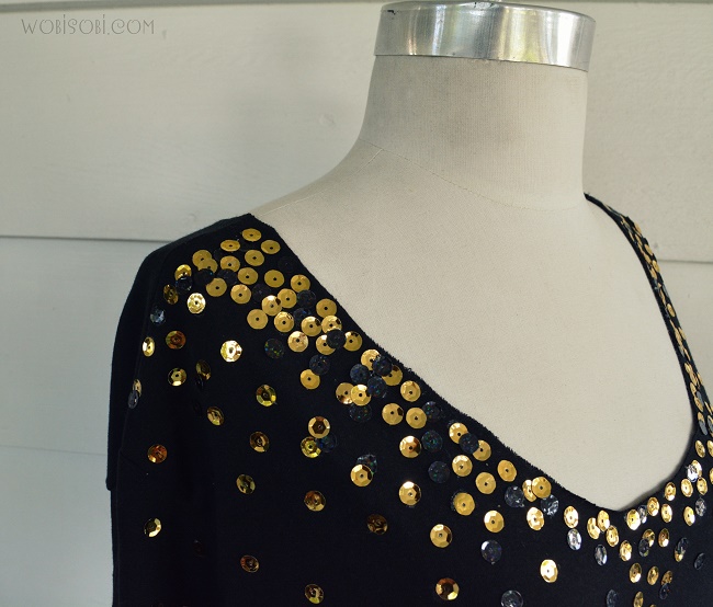 WobiSobi Gold and Black, Sequin Shirt DIY