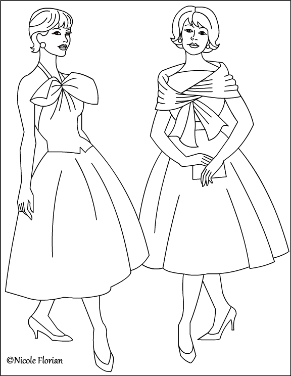 Download Nicole's Free Coloring Pages: Vintage Fashion * Coloring pages