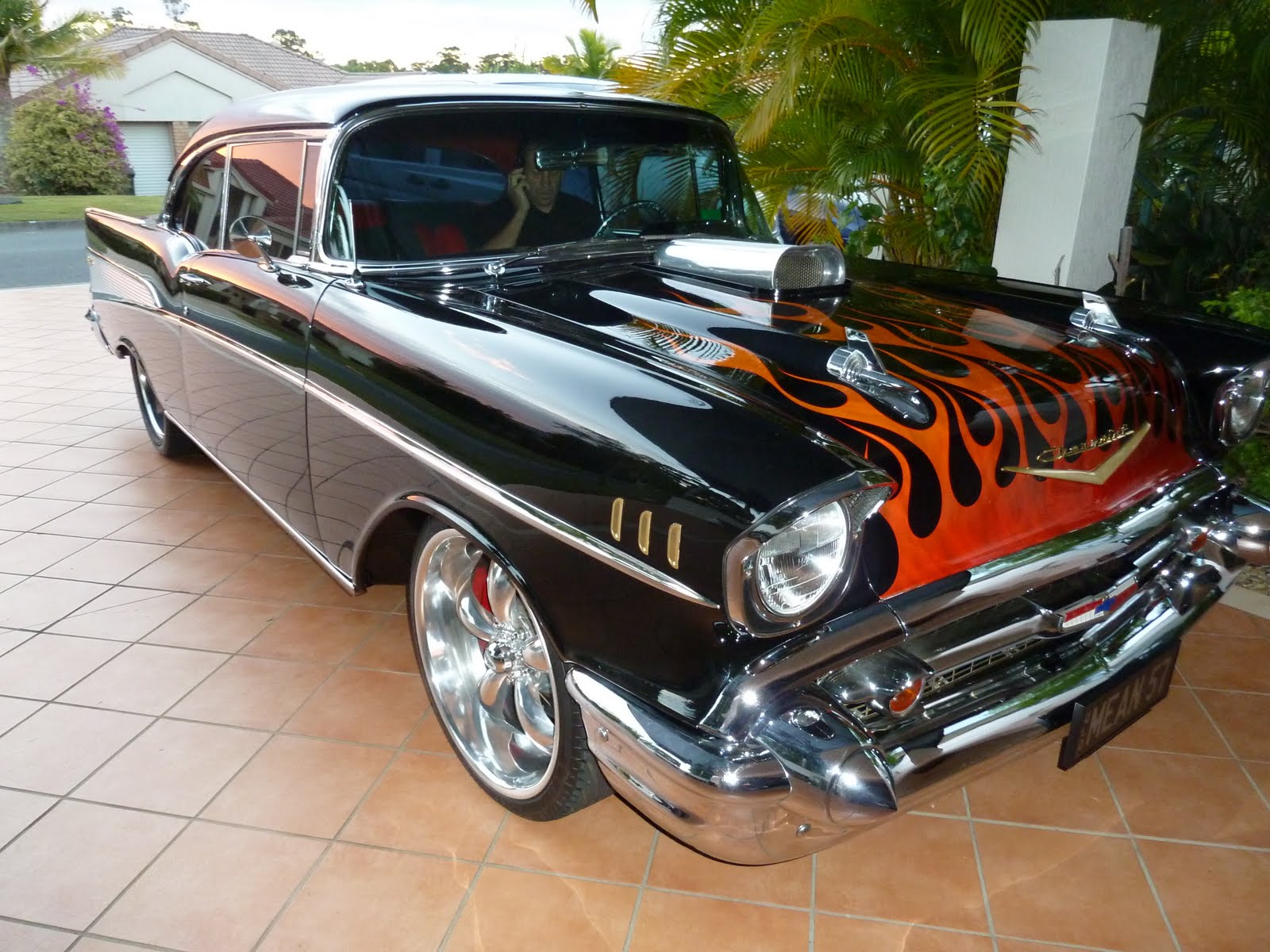 Chevy 57 Cars Chevrolet Feathers 1957 Bel Air Chevys Block Thur 1955 Pro Co...