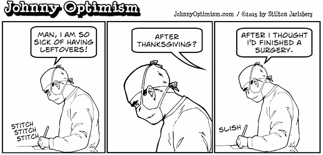 johnny optimism, medical, humor, sick, jokes, boy, wheelchair, doctors, hospital, stilton jarlsberg, surgeon, thanksgiving, leftovers, surgery