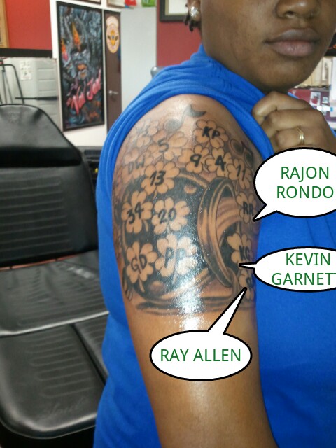 Celtics Fan Gets Tattoo with Nearly Every 20102011 Players Initials and  Numbers