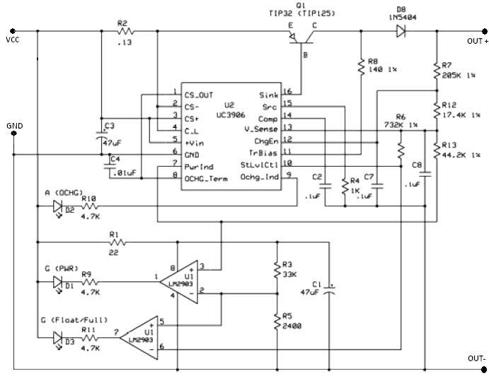 Simple Battery Charger Controller Using UC3906