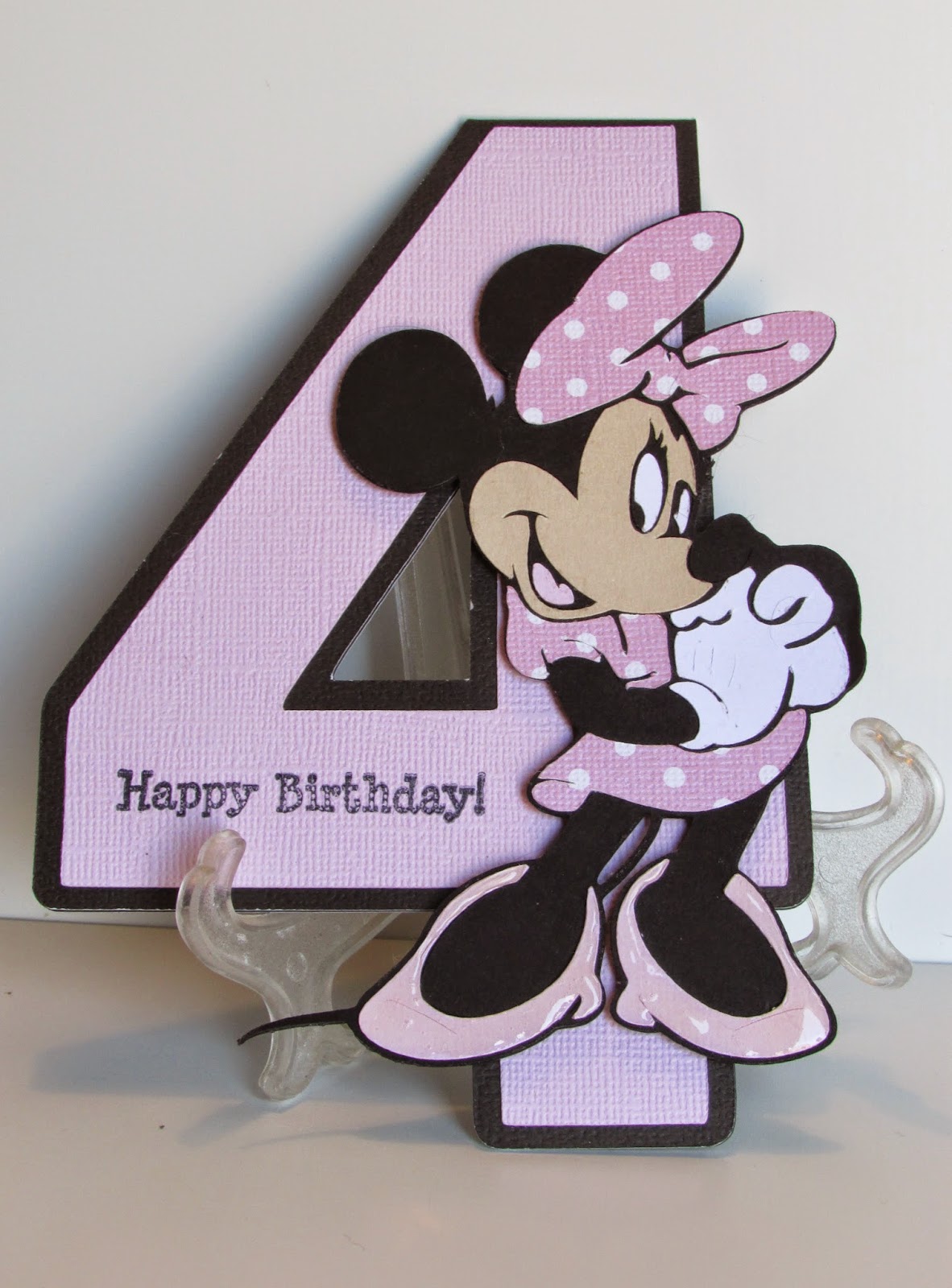 Carols Creations Minnie Mouse 4th Birthday Shape Card
