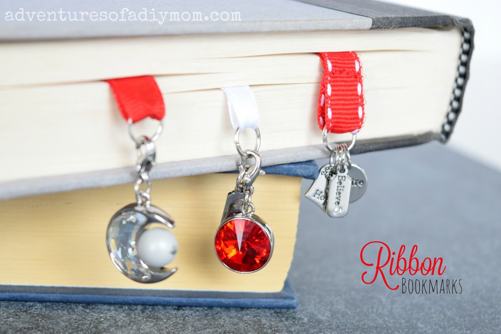 How to Make Ribbon Bookmarks with Charms - Adventures of a DIY Mom