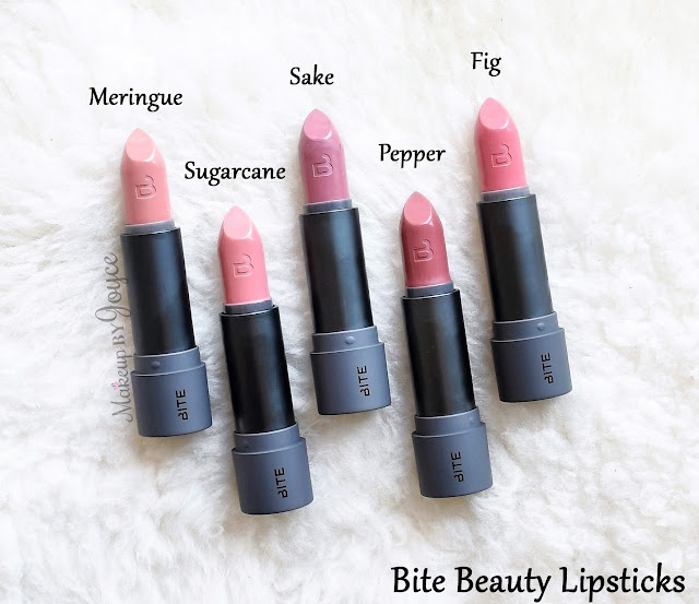 Bite Beauty Amuse Bouche Lipstick Collection Fig Sake Pepper Review Swatches