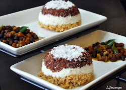 puttu rice steamed trio millet coconut kerala wheat scoops cakes breakfast