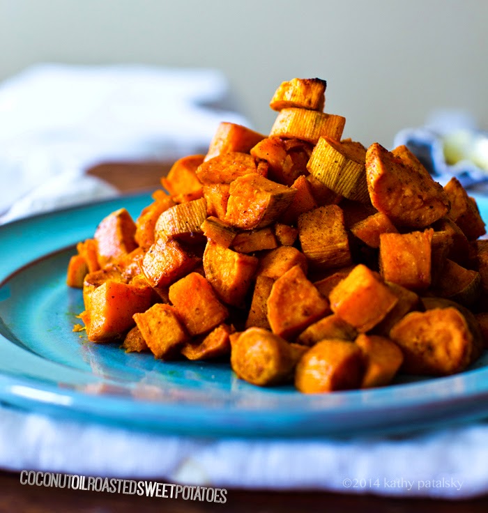 Coconut Oil Roasted Sweet Potatoes. Spices Optional.