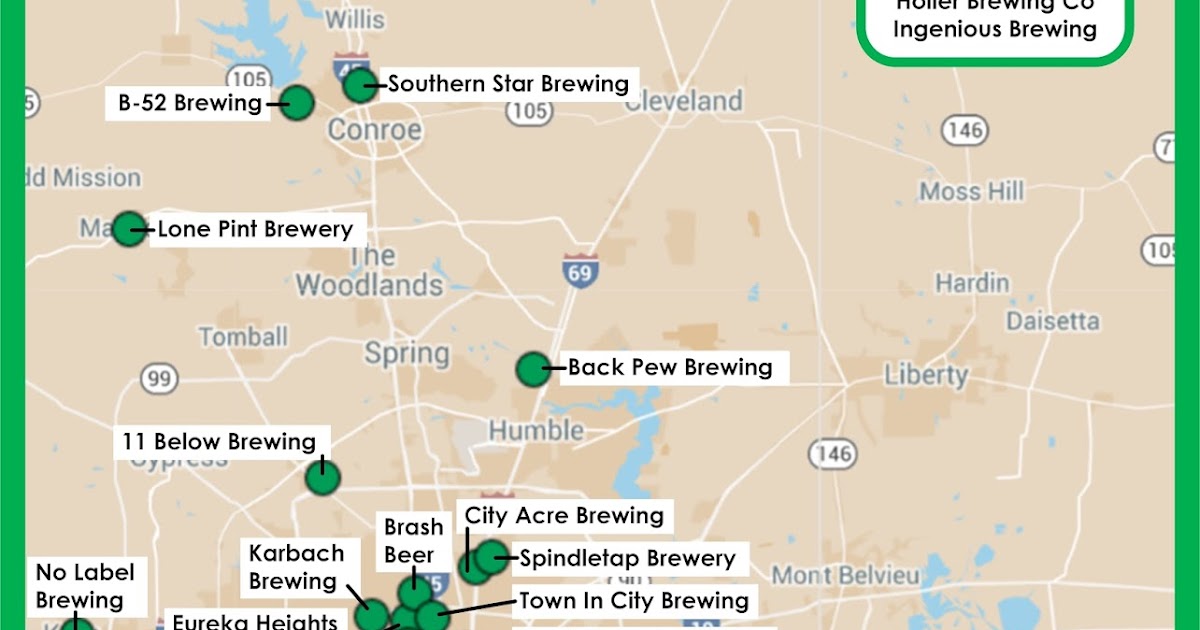 Clear Lake Wine Tasting Beer Infographic Map of HoustonArea Craft Breweries