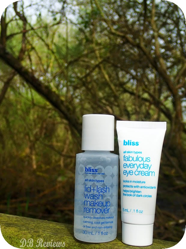 Sizing up the Sample Bliss Fabulous Everyday Eye Cream & Bliss lid + lash Wash Makeup Remover