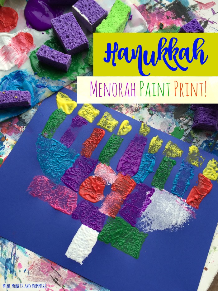 mini monets and mommies hanukkah kids craft sponge print menorah