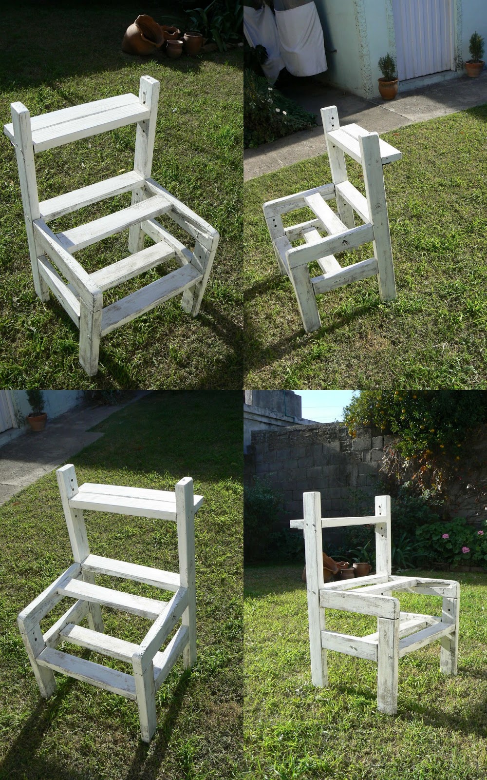 Estilo Artesano: Otra forma de reciclar madera de silla a portamaceta