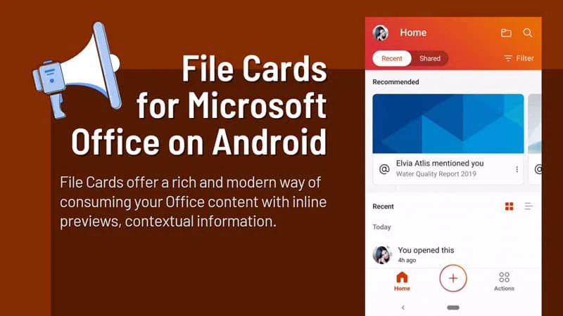 Microsoft Office for Android is getting File Cards feature