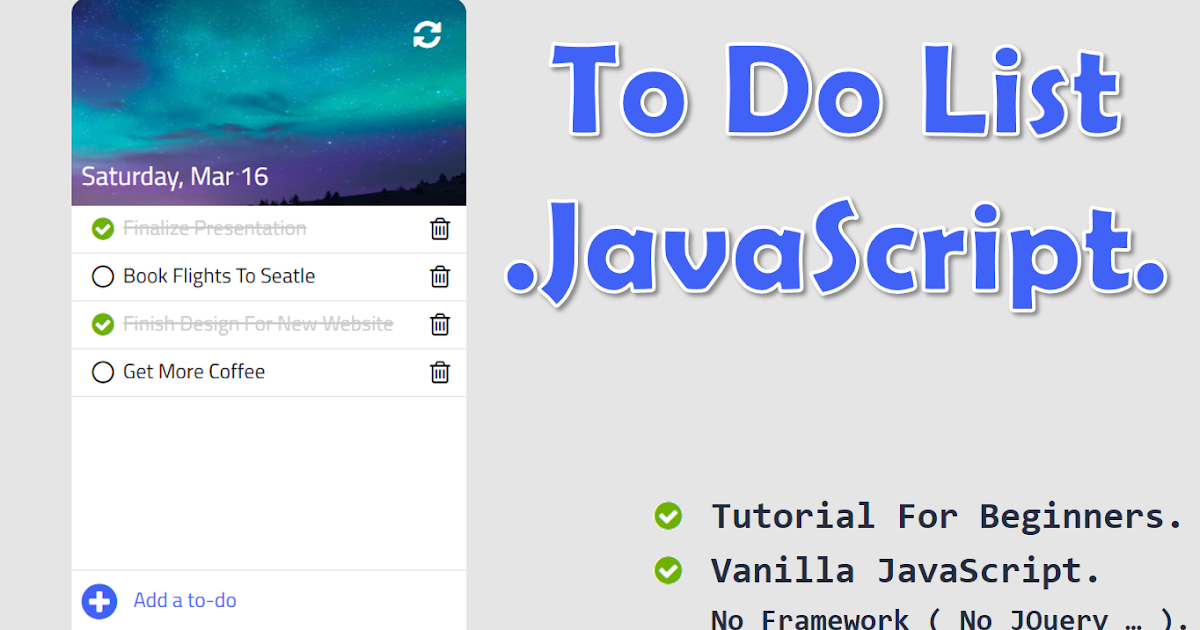 Create To Do List App in JavaScript, HTML, and CSS