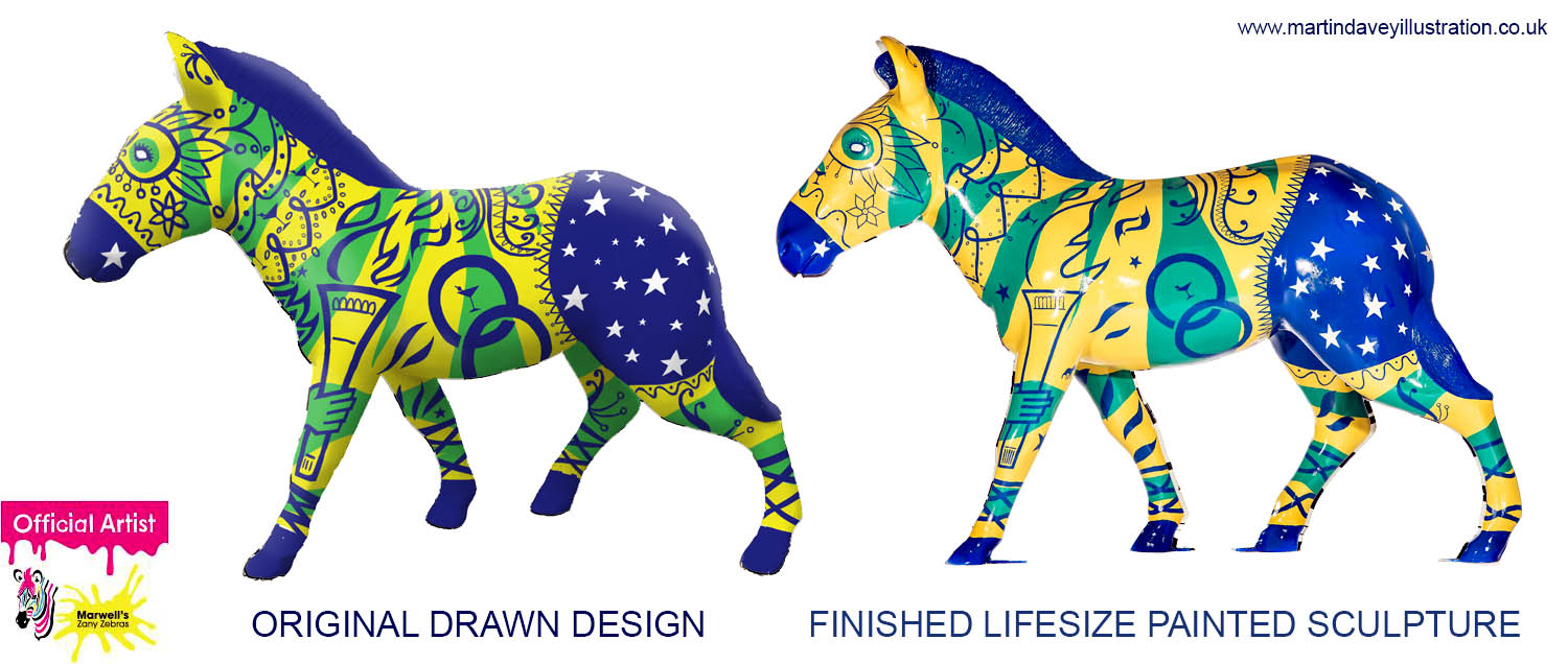 Martin Davey Illustration and Fine Art: Marwell Zoo Zany Zebra campaign