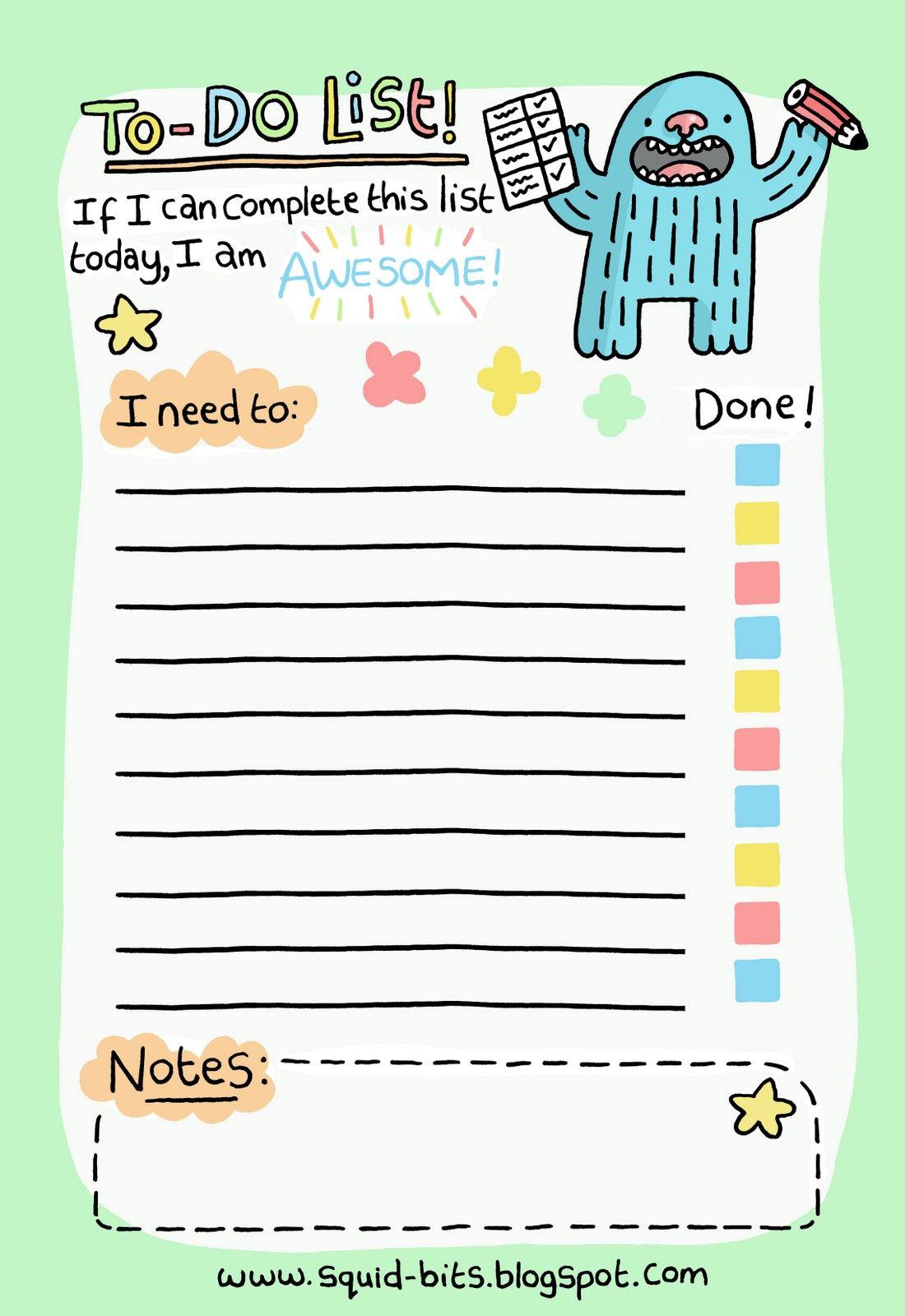 Squid Bits To Do List 