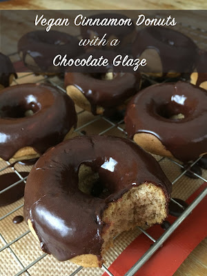 Vegan Cinnamon Donuts With A Chocolate Glaze