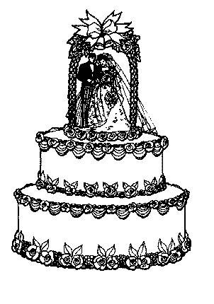 Fun Coloring Pages: Wedding Coloring Pages - Wedding Cakes