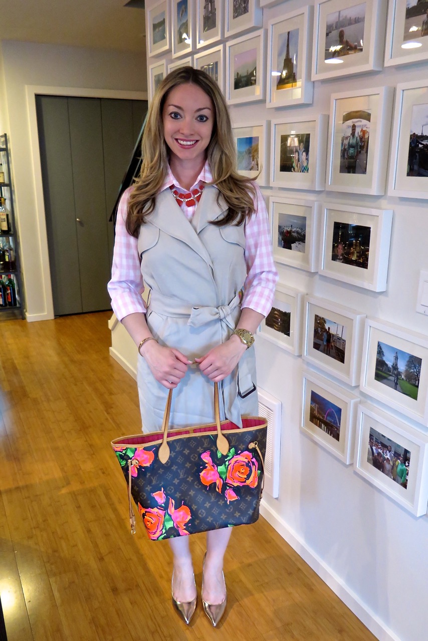 Gingham Buttondown + Belted Trench Dress