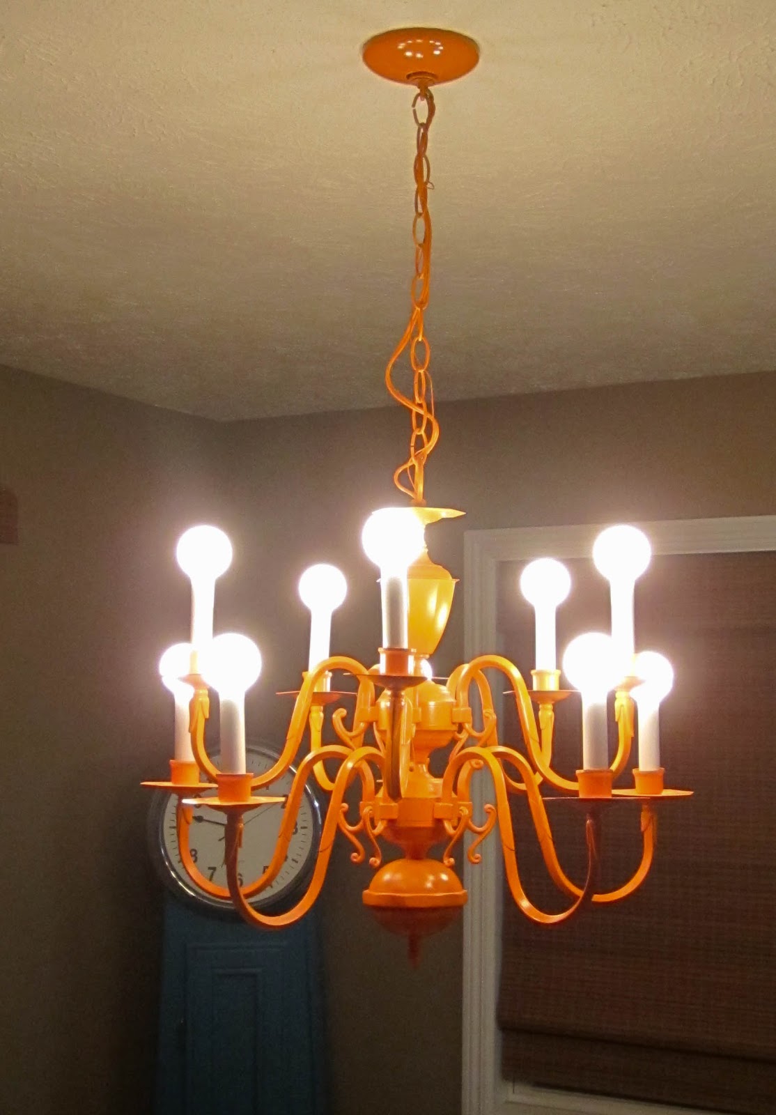 JULIE PETERSON Simple Redesign UPDATED CHANDELIER...IN ORANGE!