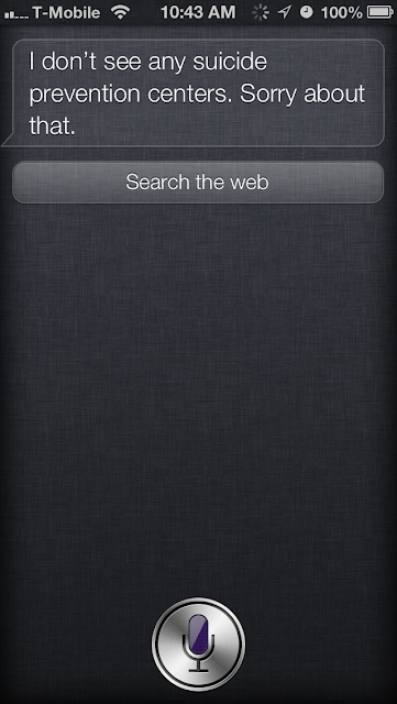 Siri looks for local suicide prevention centers if you choose not to call the hotline. 