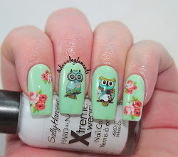 nails owl floral larger