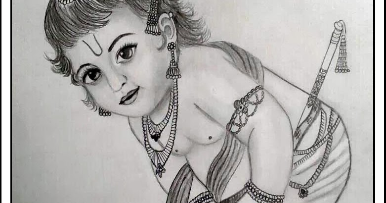 Lord Krishna Pencil Sketches  A MYTHOLOGY BLOG