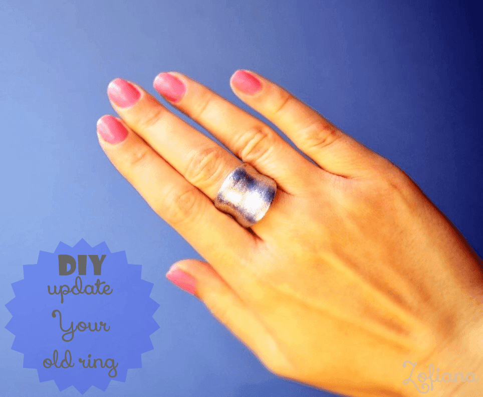 diy update old ring with nail polish